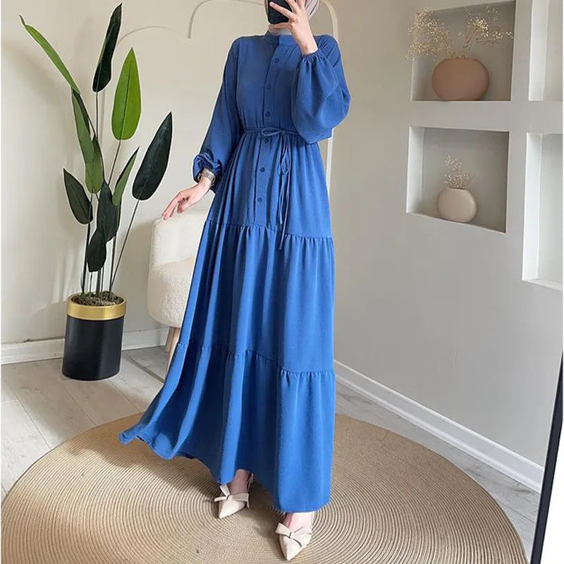 Abaya Solid Single Breasted