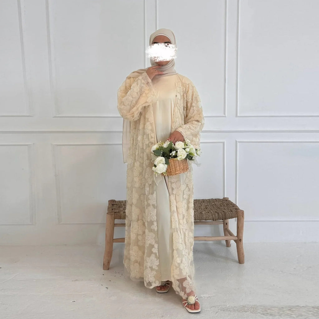 Flower Abaya Muslim Cardigan