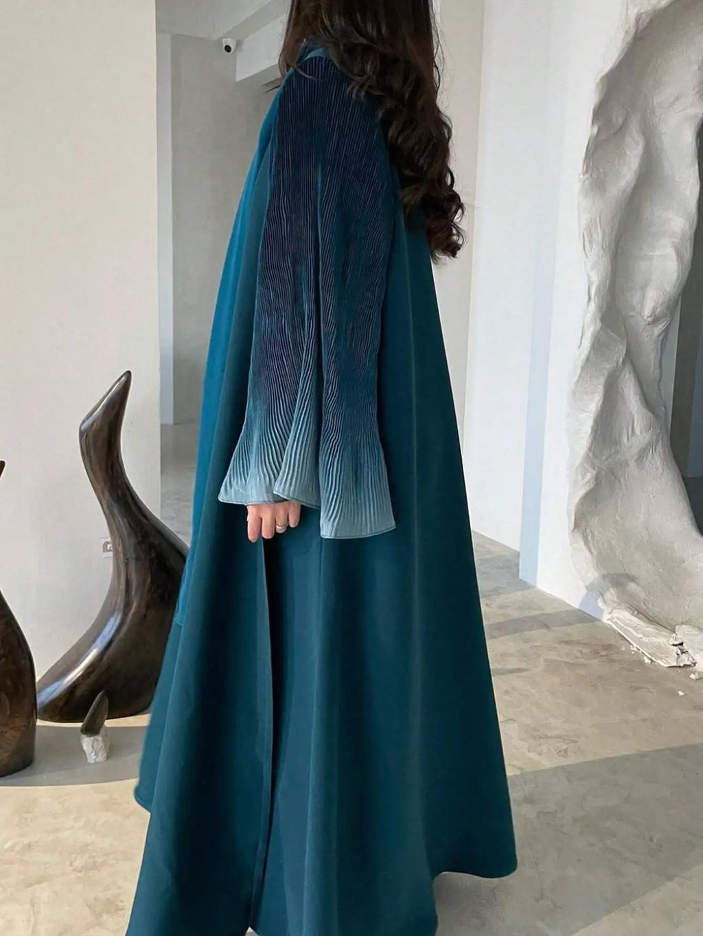 Open Front Abaya Flare Sleeve