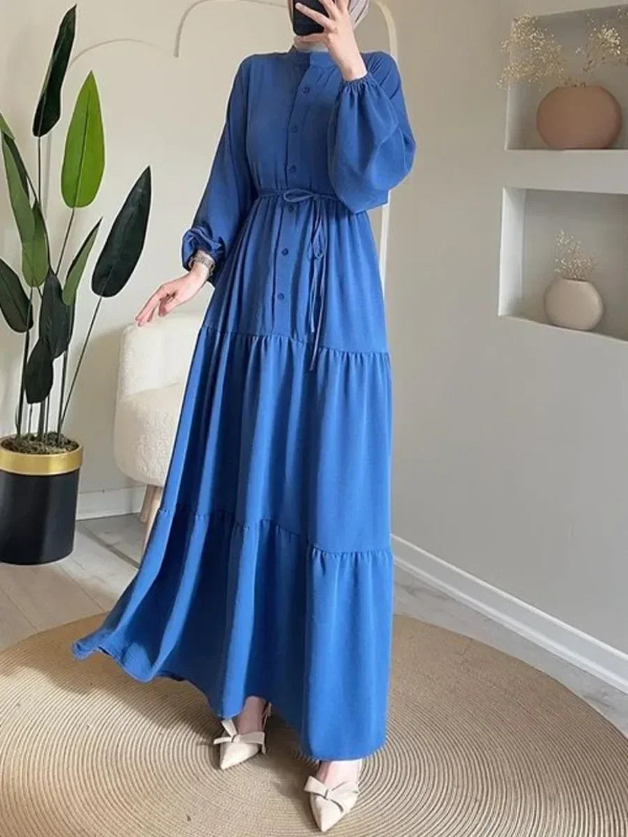 Abaya Solid Single Breasted