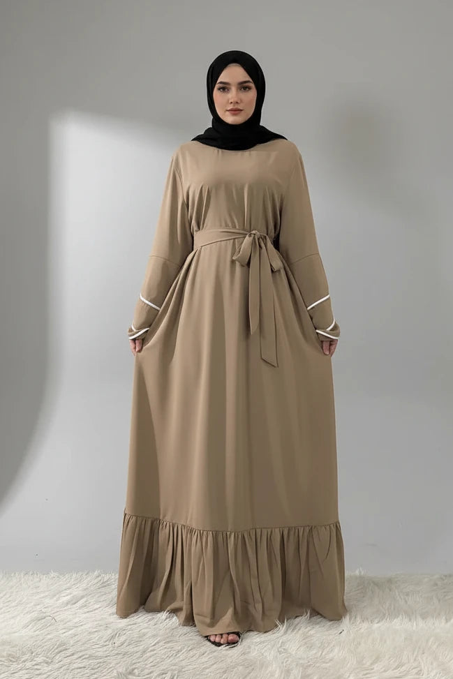 Petal Sleeve  Slim Fit Long Sleeve Dress