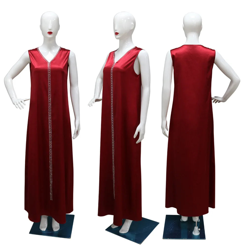 Long Sleeve Chiffon Cardigan Dress and Vest 2ps