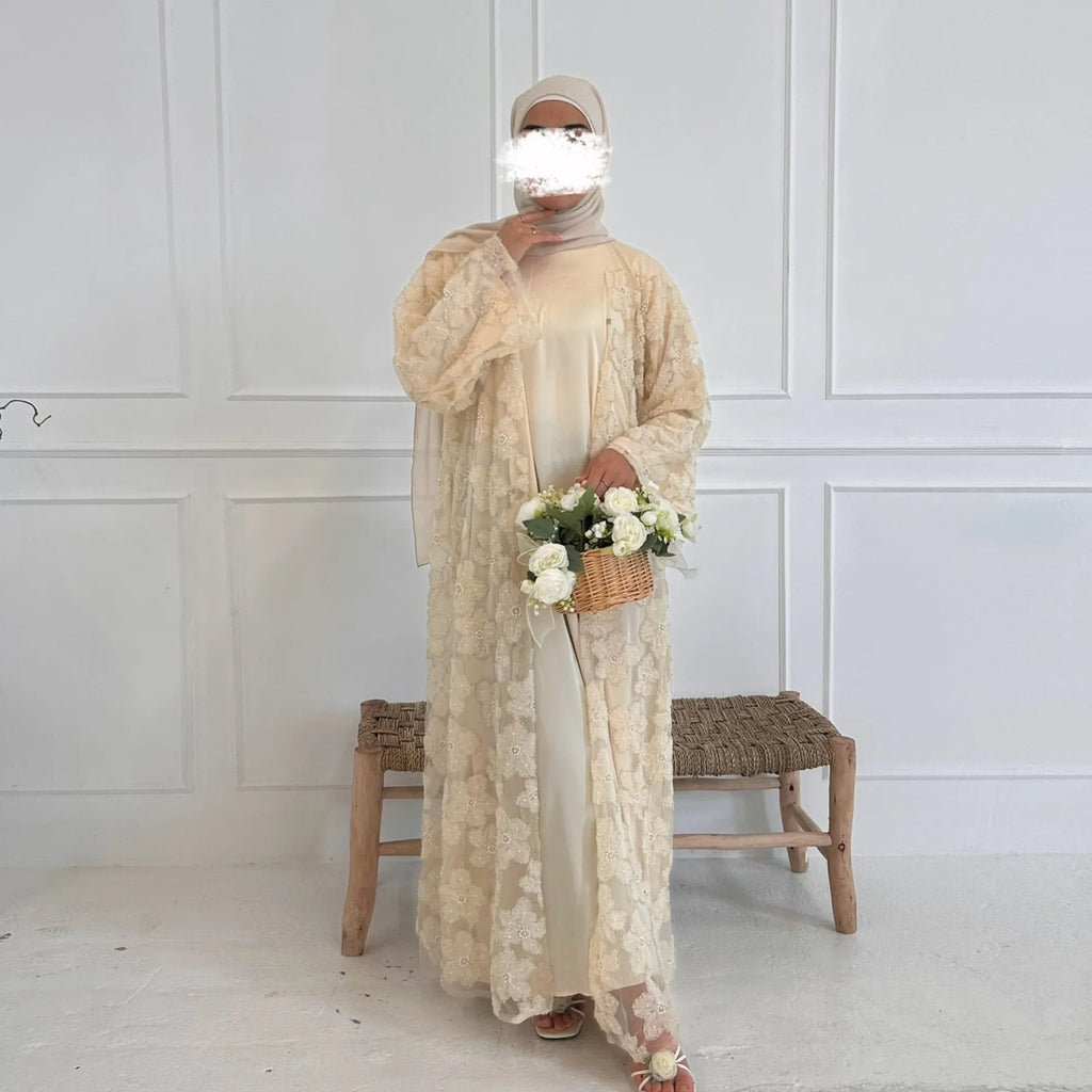 Flower Abaya Muslim Cardigan