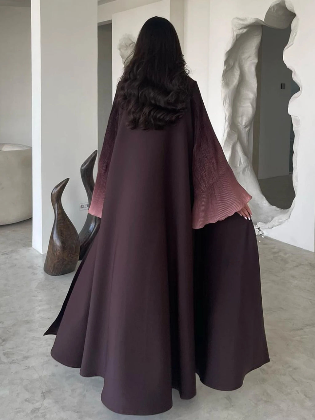 Open Front Abaya Flare Sleeve