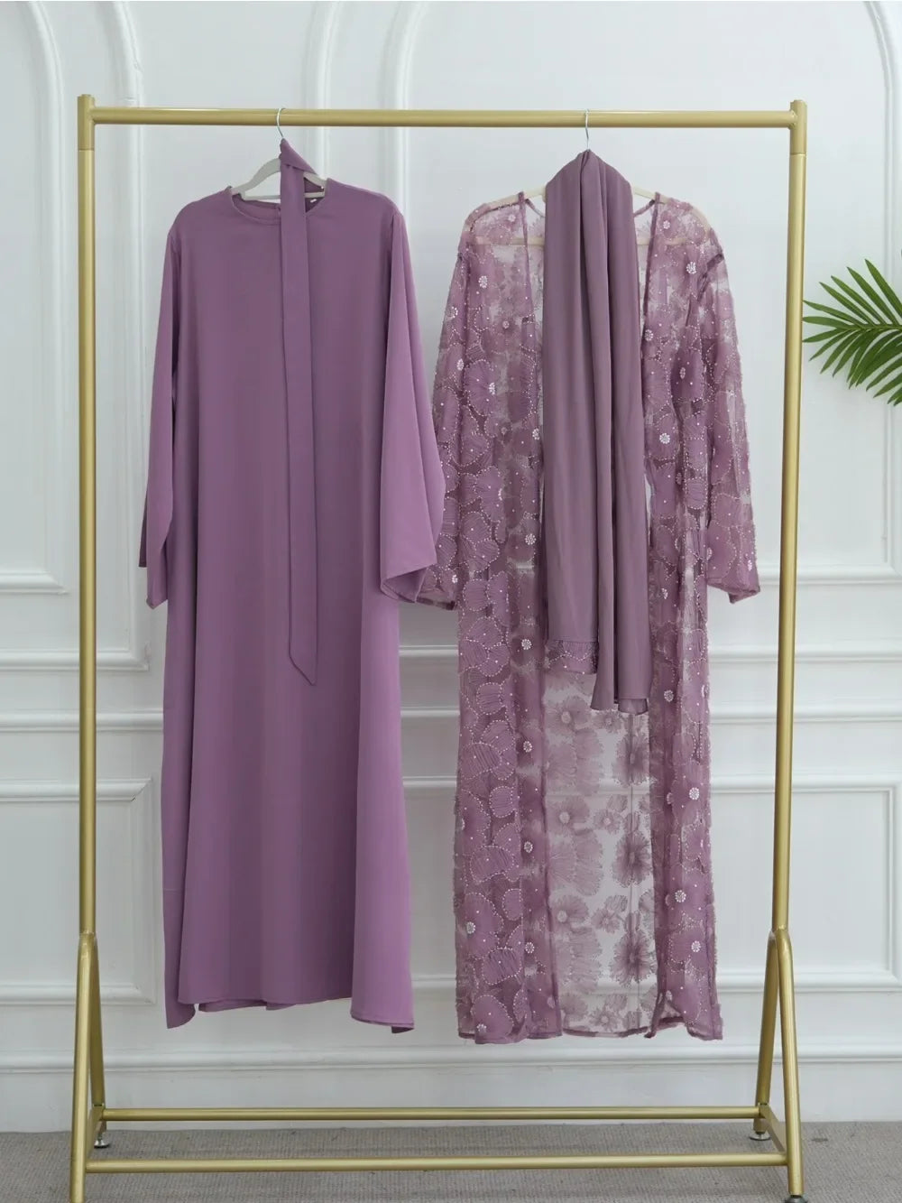 Flower Abaya Muslim Cardigan