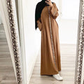 Abaya V-Neck, Long Sleeve, Belted Kaftan