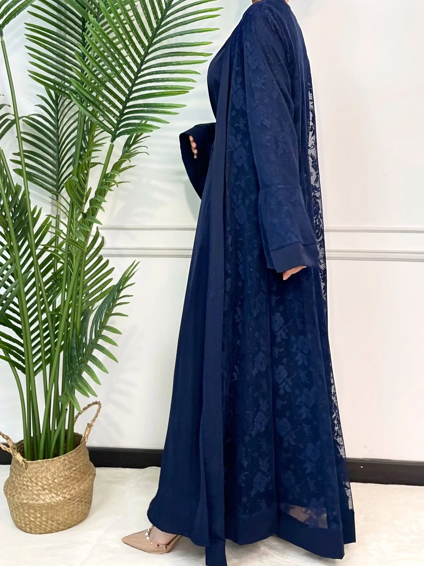 Ramadan Eid Prayer Lace Abaya 2 Piece Set