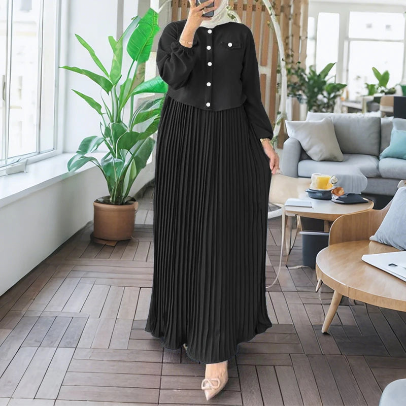 Sundress Patchwork Abaya Robe Femme