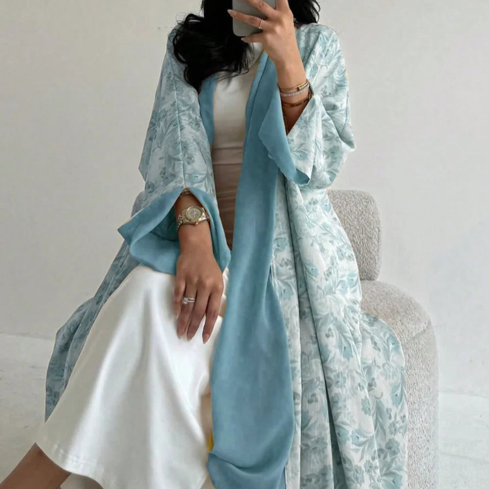 Loose Floral Long Sleeve Abaya