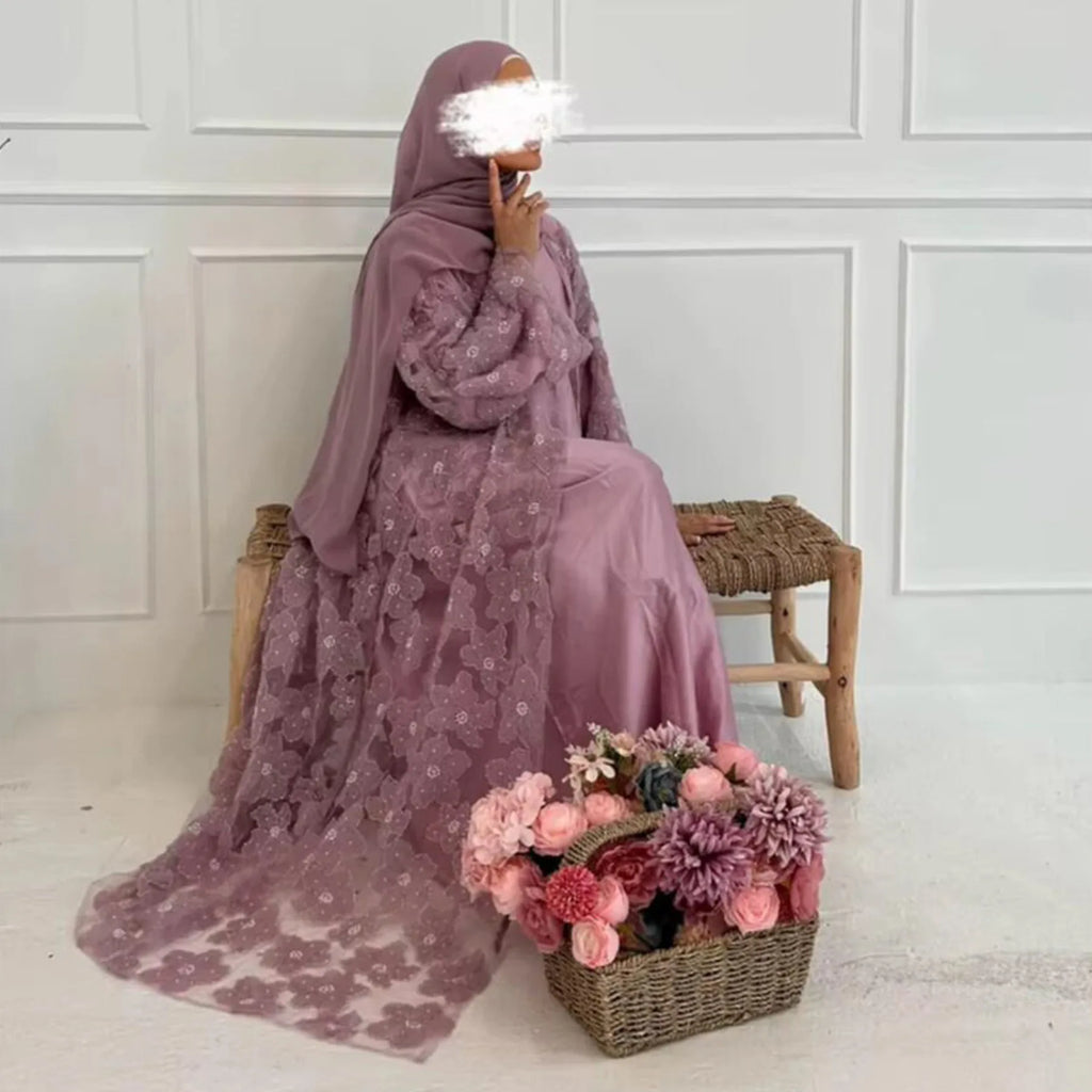 Flower Abaya Muslim Cardigan