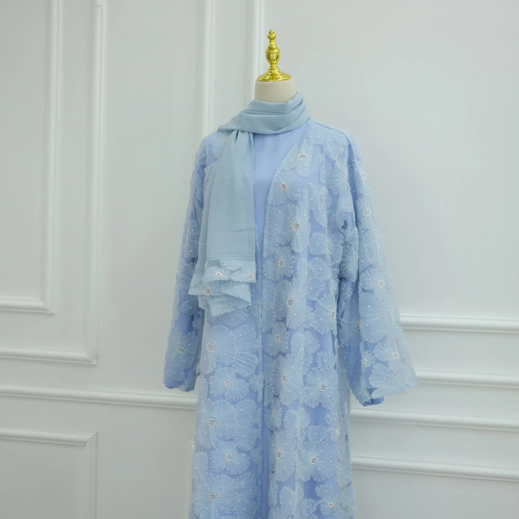 Flower Abaya Muslim Cardigan