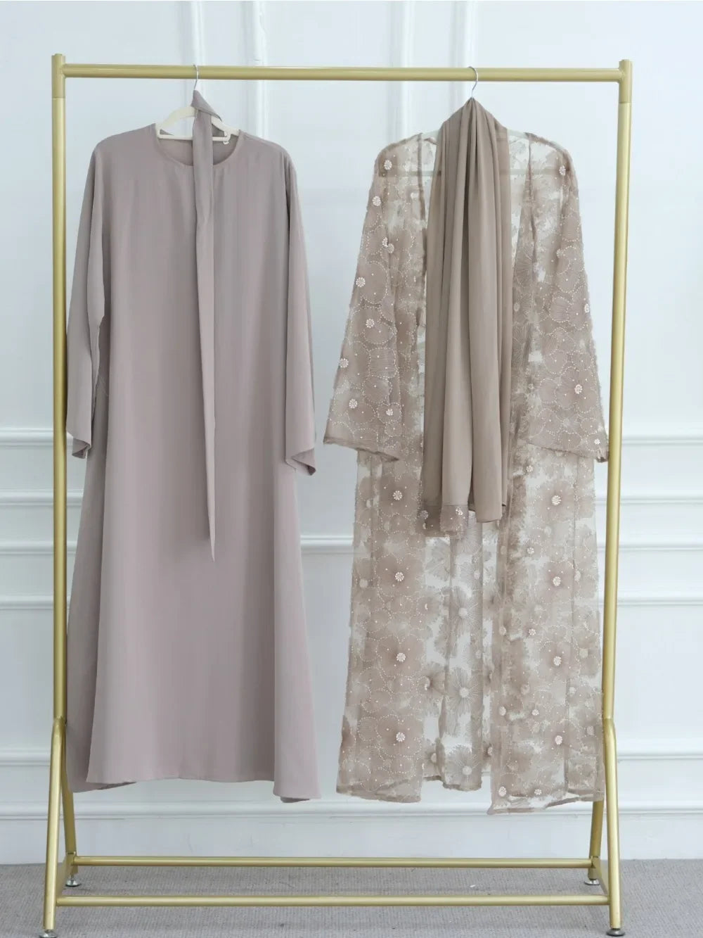 Flower Abaya Muslim Cardigan