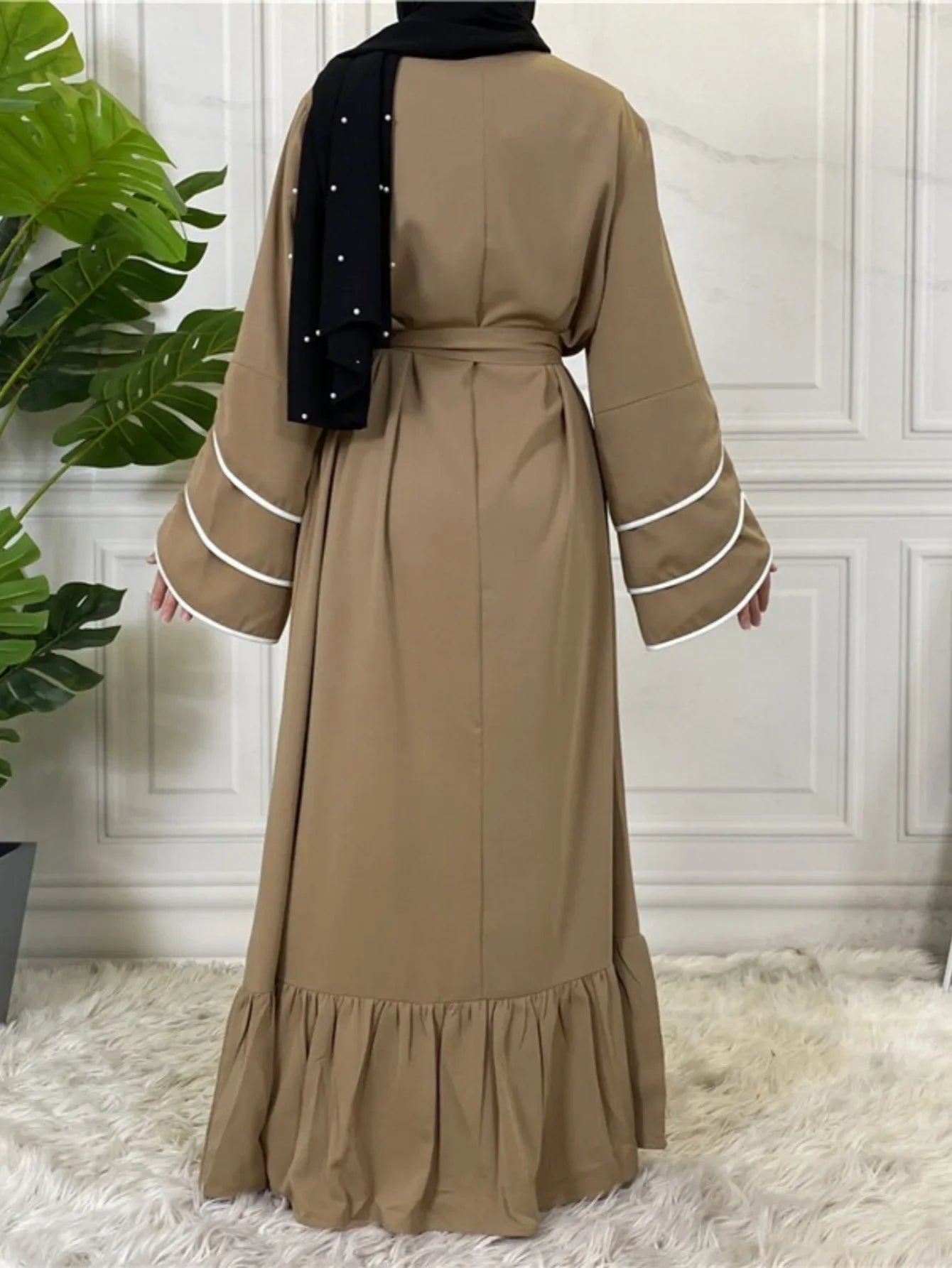 Petal Sleeve  Slim Fit Long Sleeve Dress