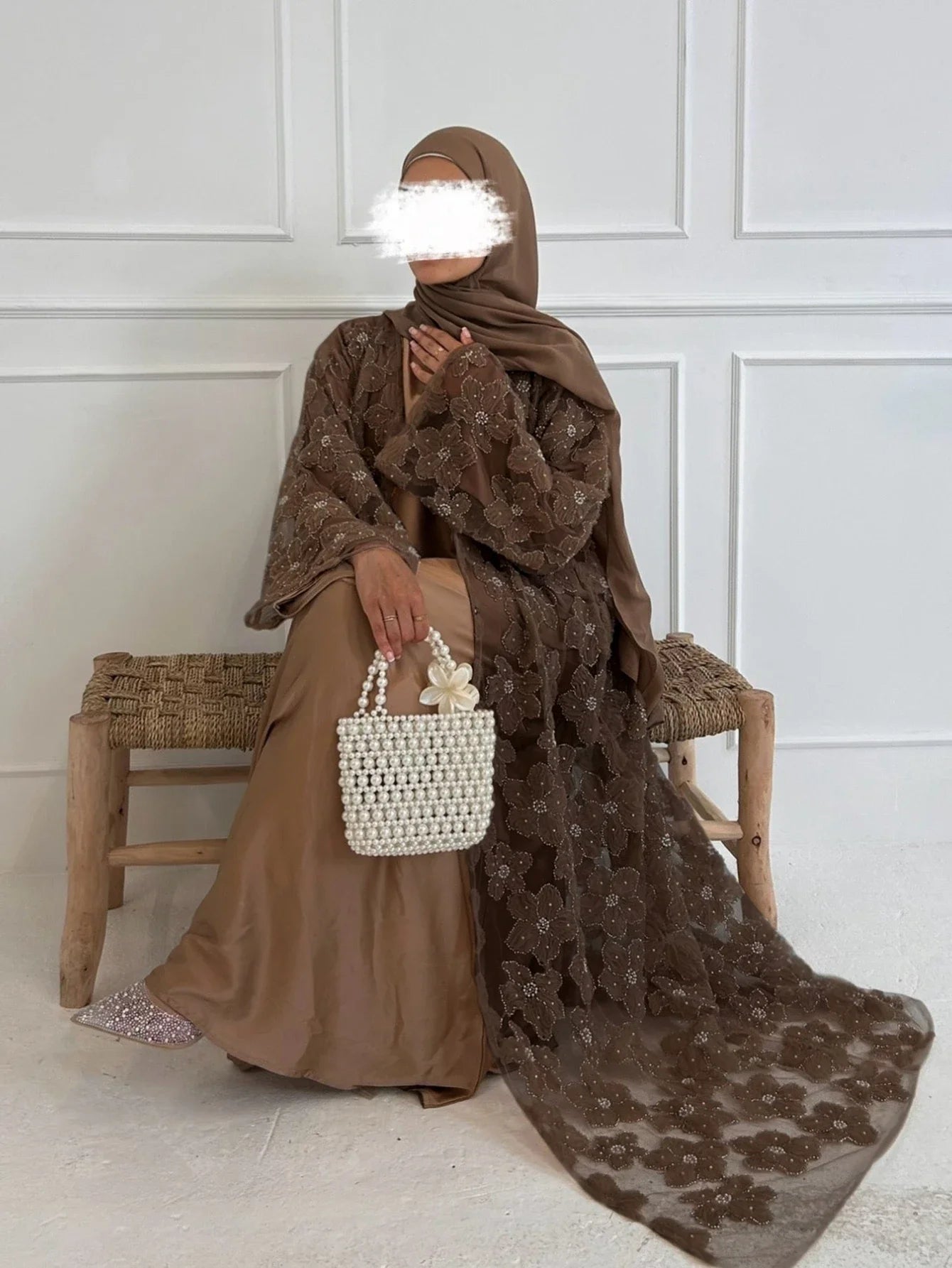 Flower Abaya Muslim Cardigan