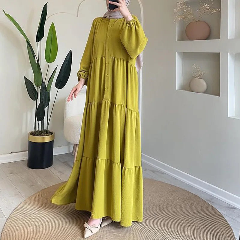 Abaya Solid Single Breasted