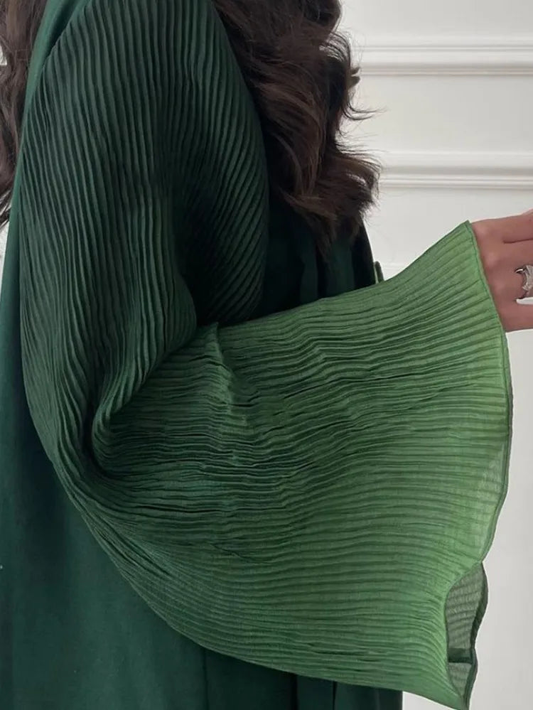 Open Front Abaya Flare Sleeve