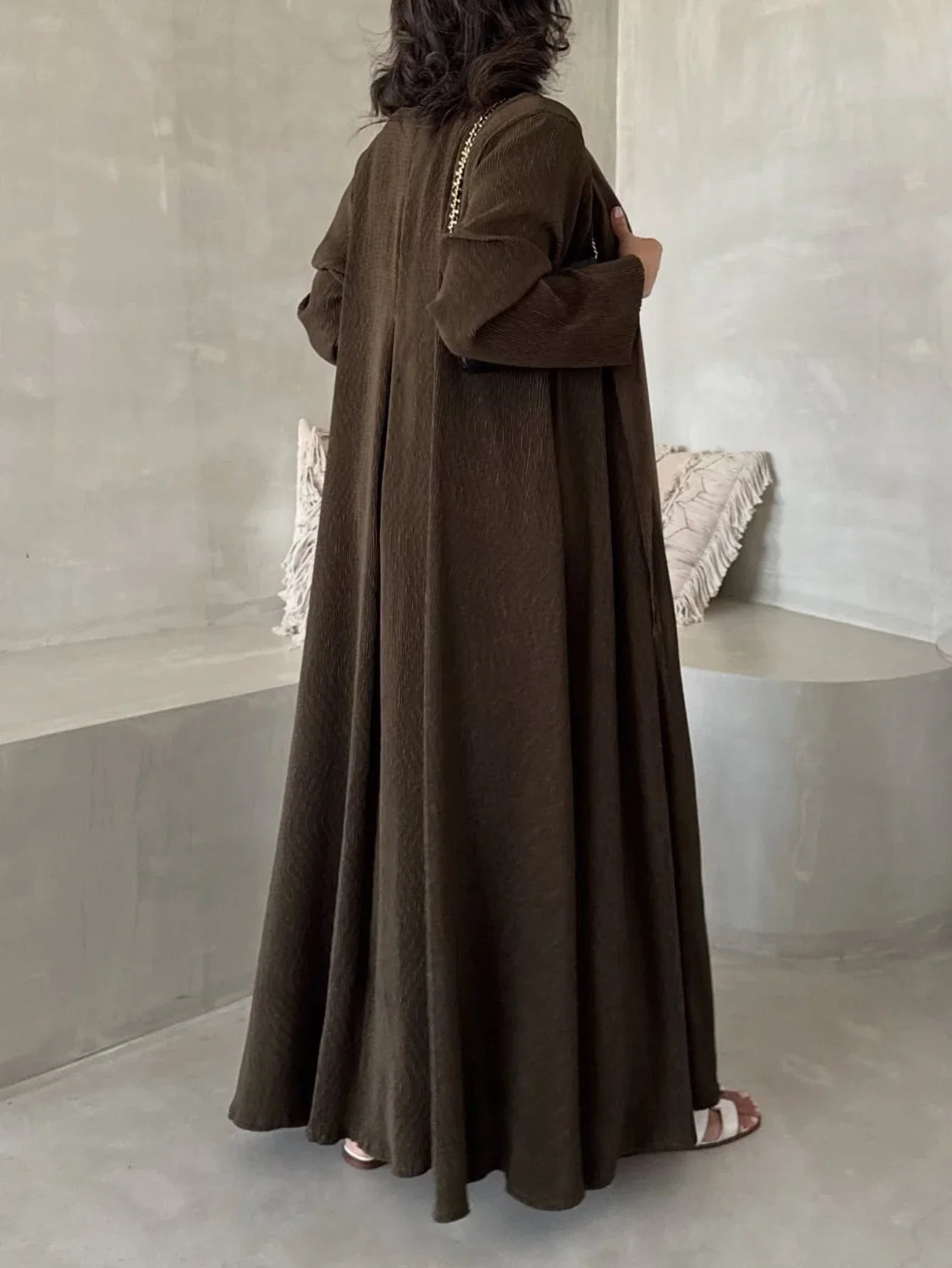 Jilbabs Open Front Abaya+Hajib 2pcs