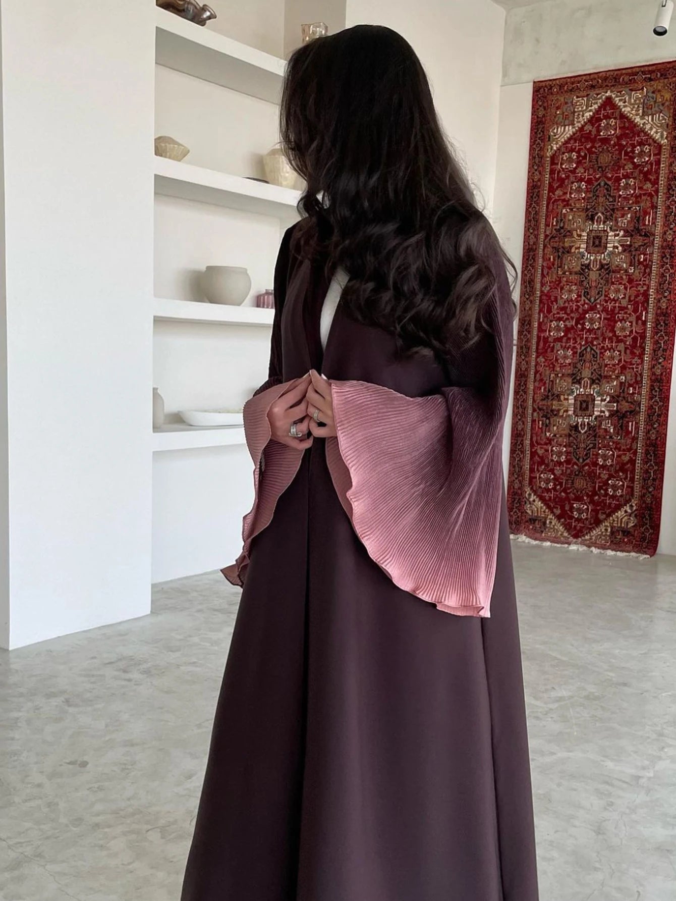 Open Front Abaya Flare Sleeve