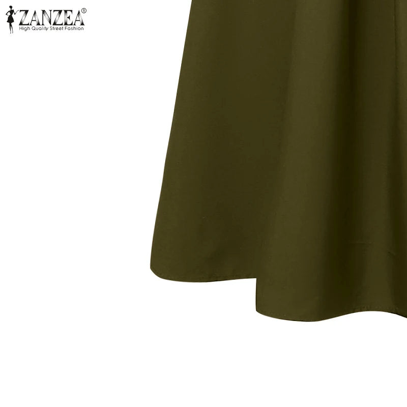 Abaya Robes Long Sleeve Ruffled Neck Solid Color