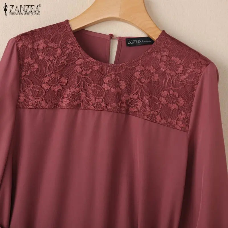 Elegant Dresses Lace Long Sleeve Belted