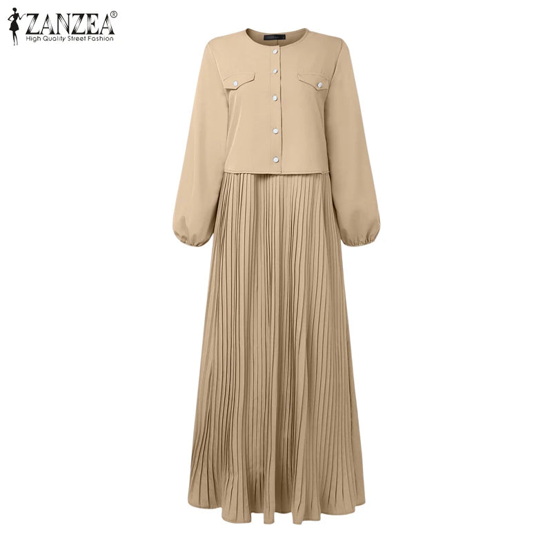 Sundress Patchwork Abaya Robe Femme