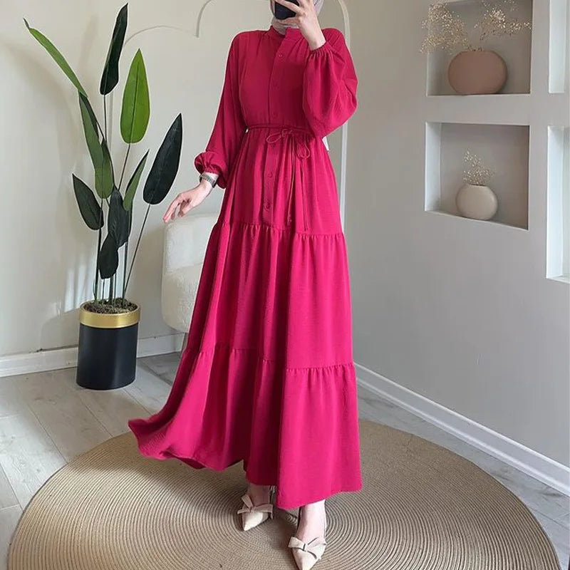 Abaya Solid Single Breasted