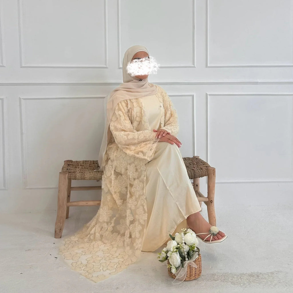 Flower Abaya Muslim Cardigan