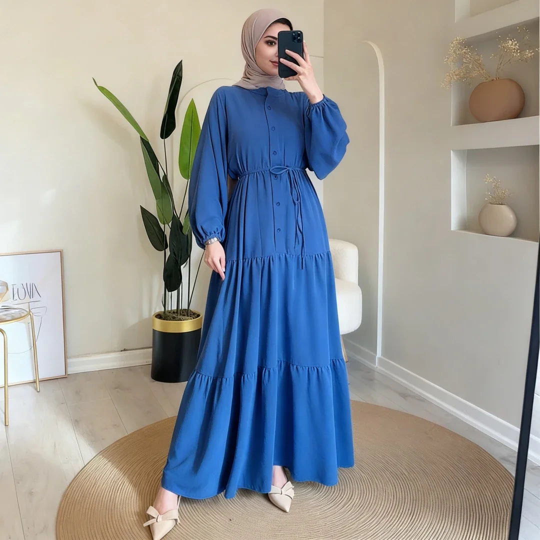 Abaya Solid Single Breasted