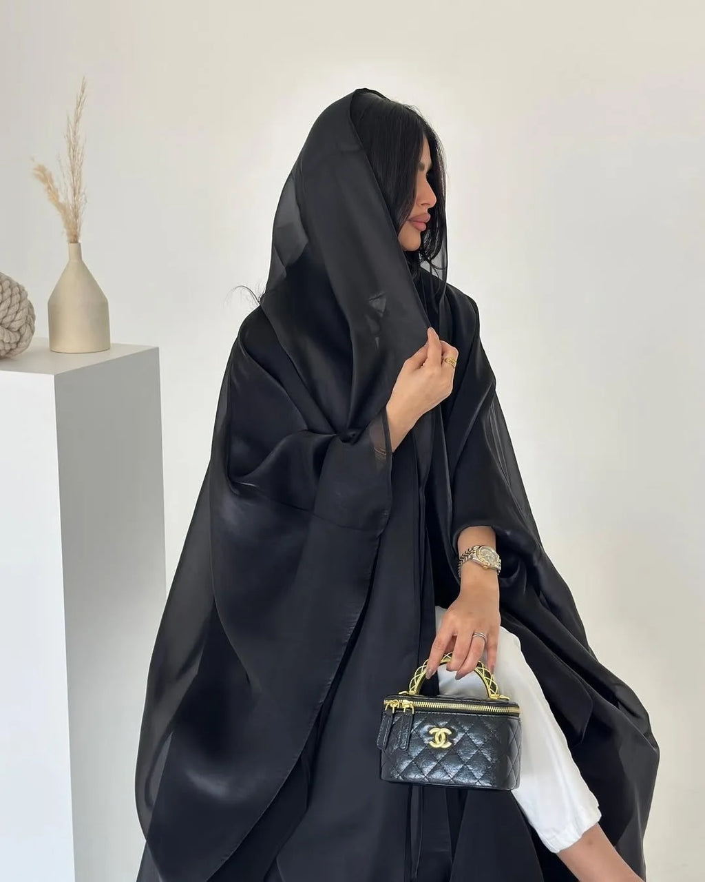 Abaya Cardigan Dresses Scarf Silky
