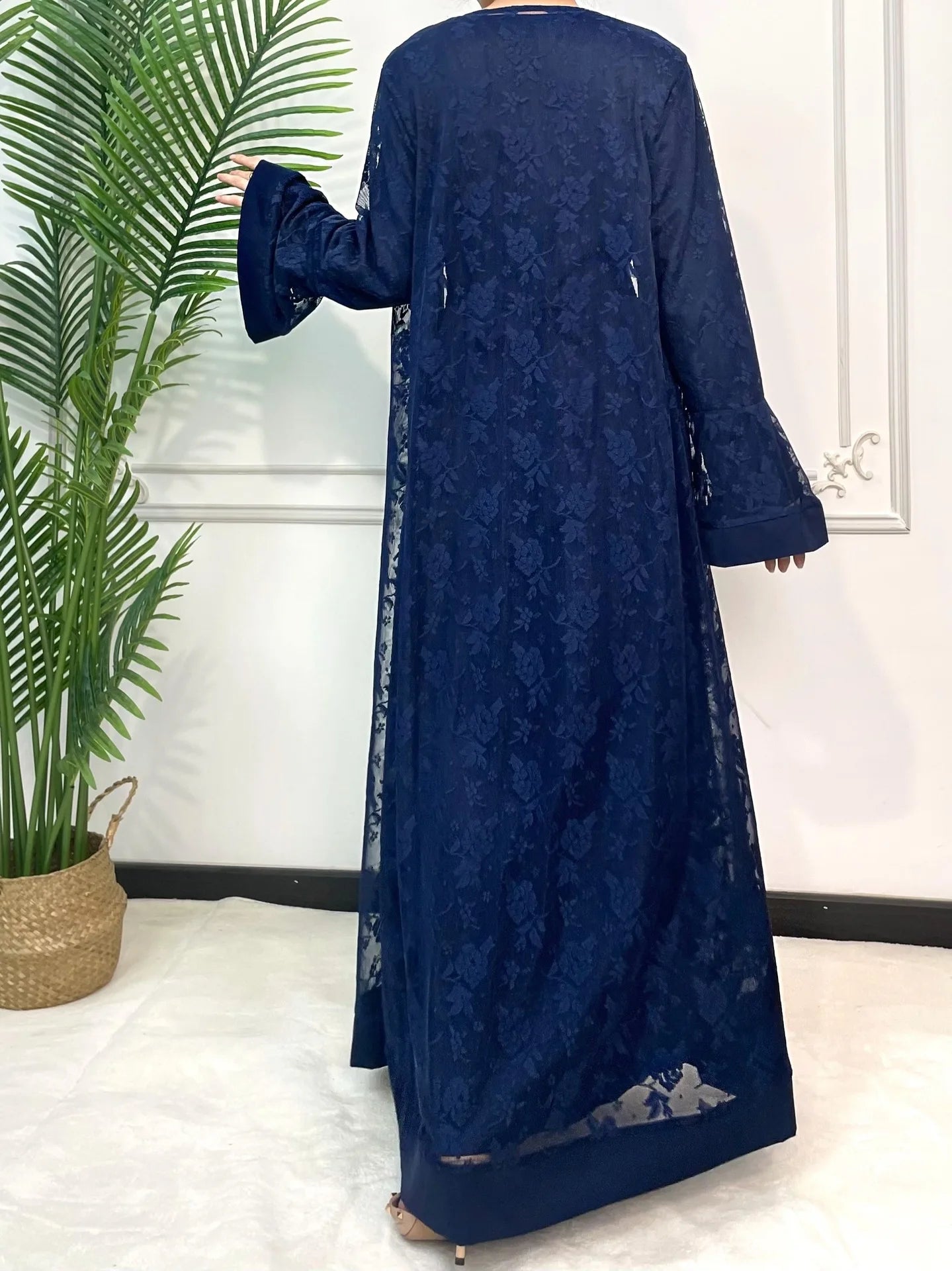 Ramadan Eid Prayer Lace Abaya 2 Piece Set
