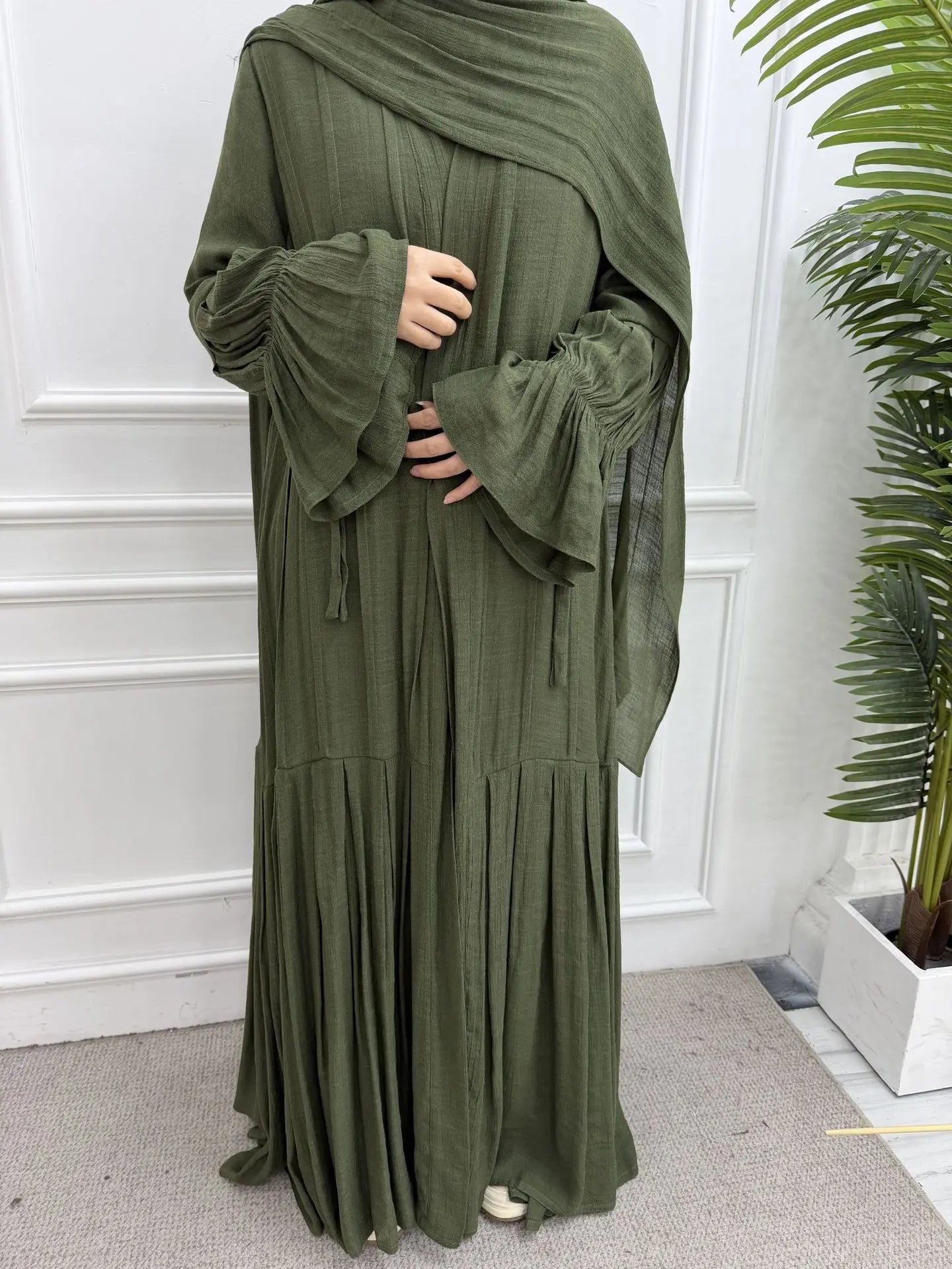Abaya Dress Scarf 3 Piece Set