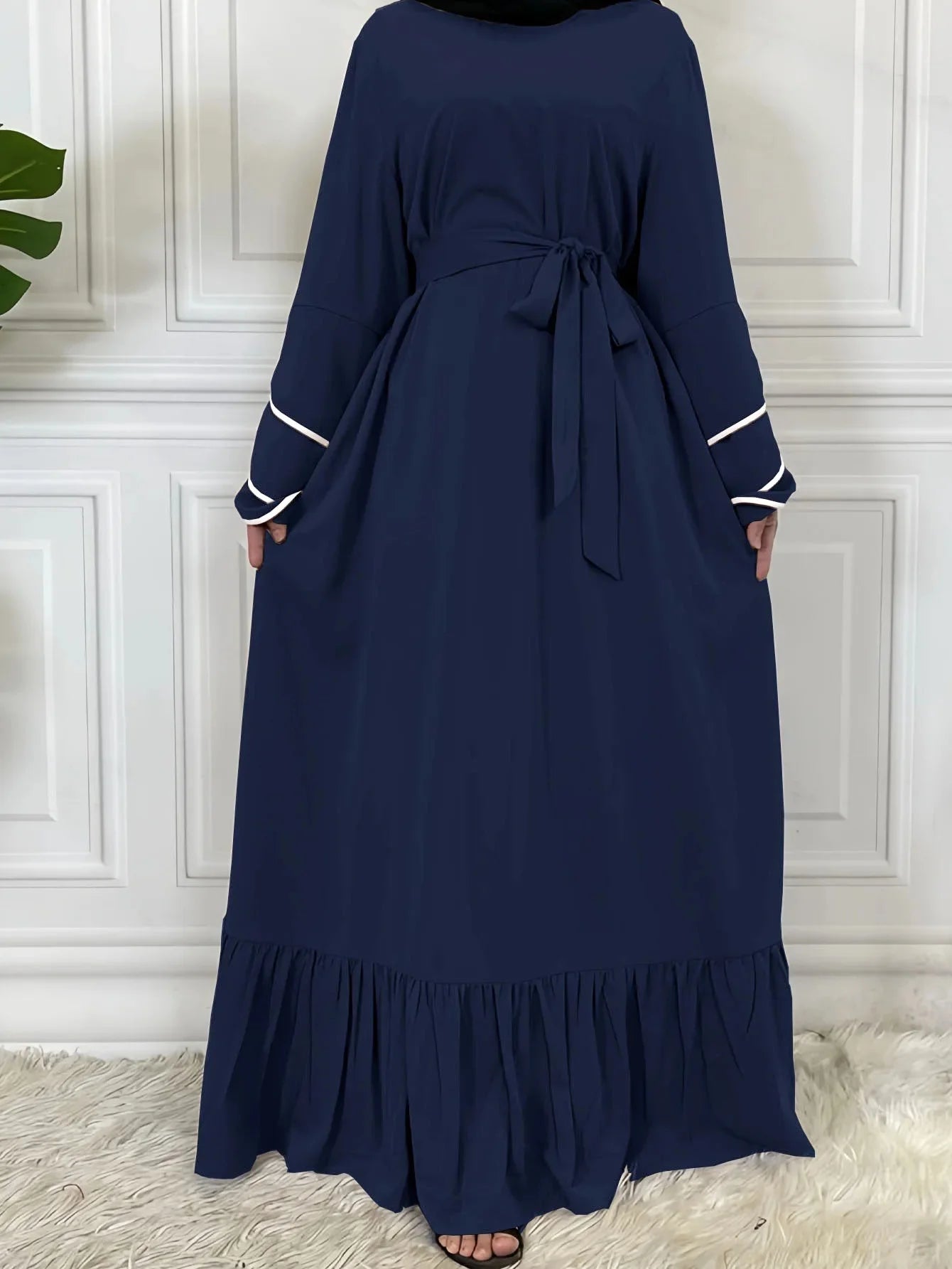 Petal Sleeve  Slim Fit Long Sleeve Dress
