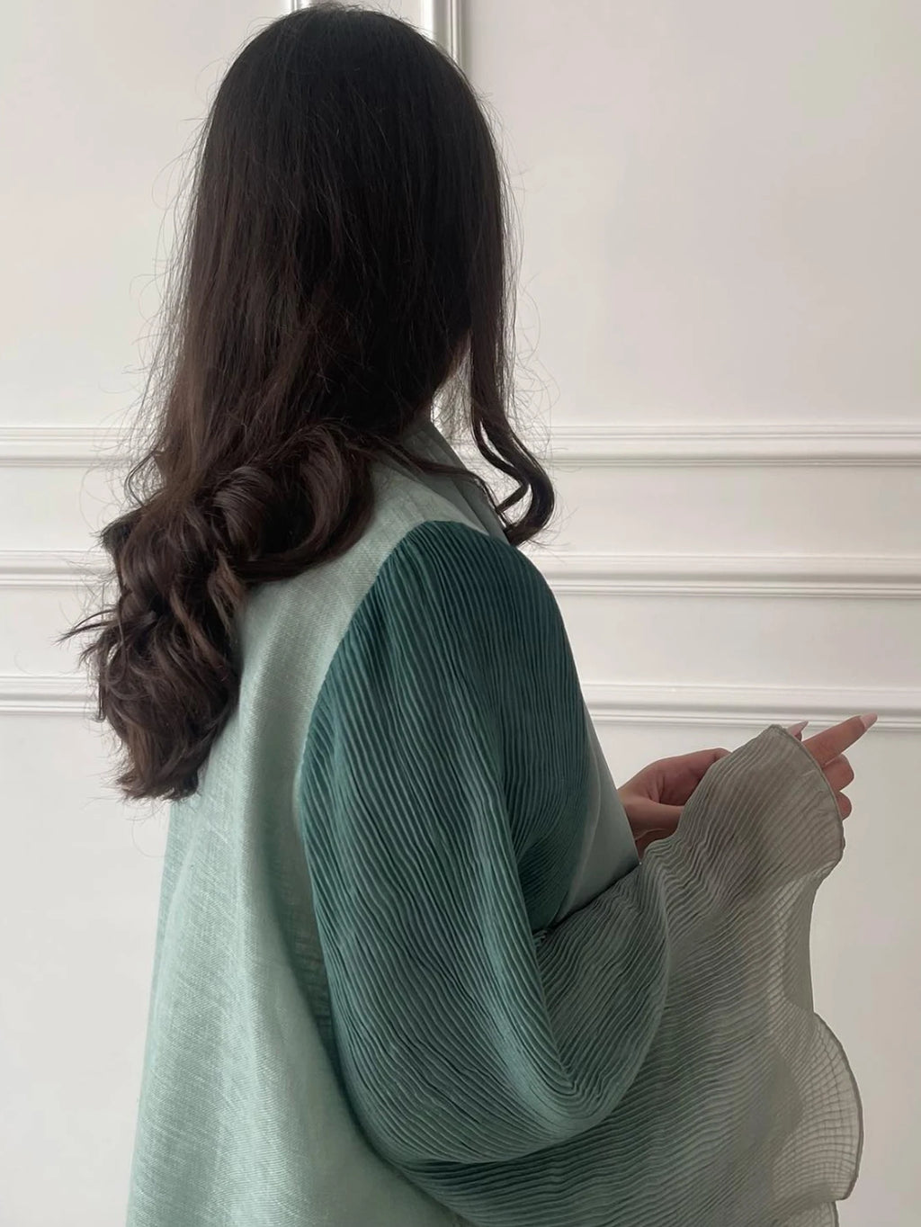 Open Front Abaya Flare Sleeve