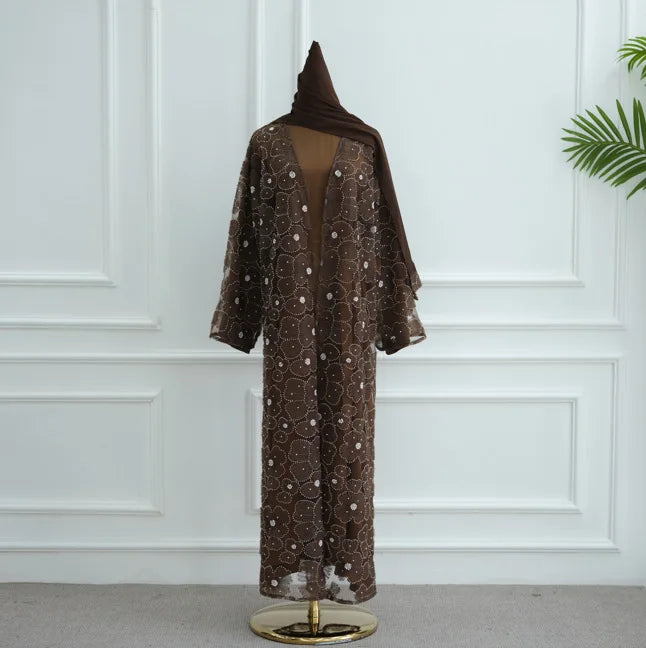 Flower Abaya Muslim Cardigan