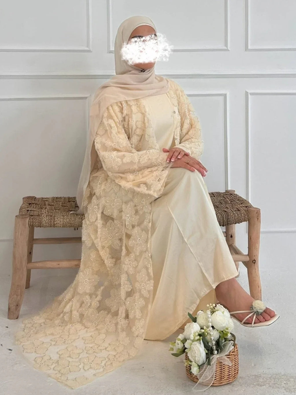 Flower Abaya Muslim Cardigan