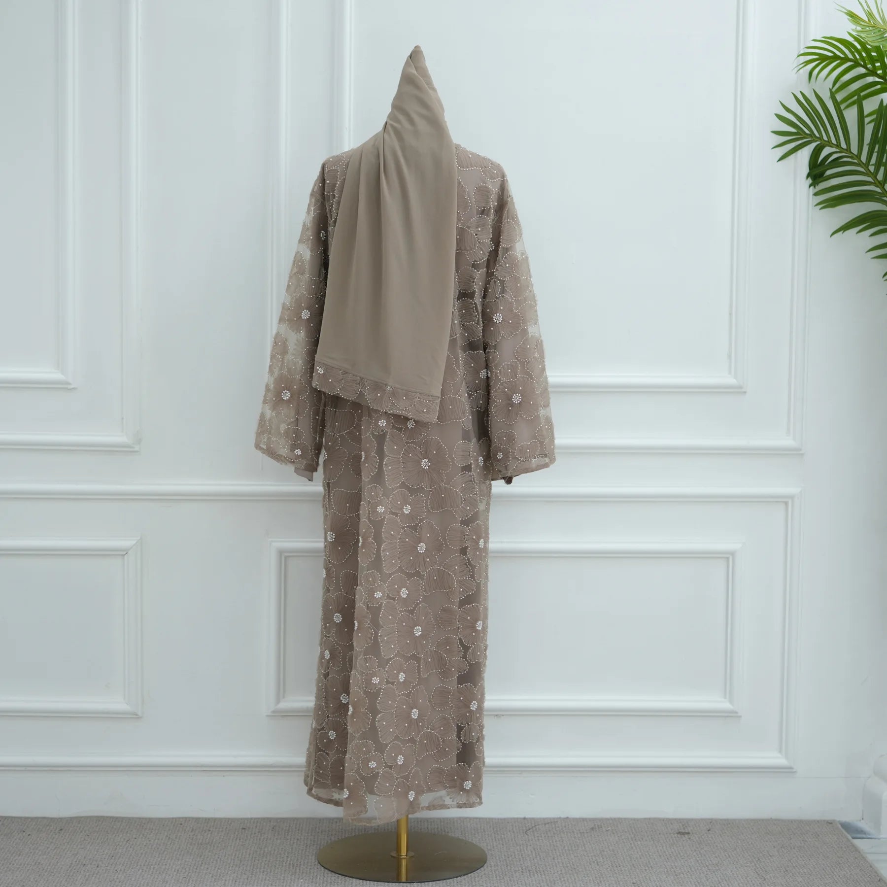 Flower Abaya Muslim Cardigan