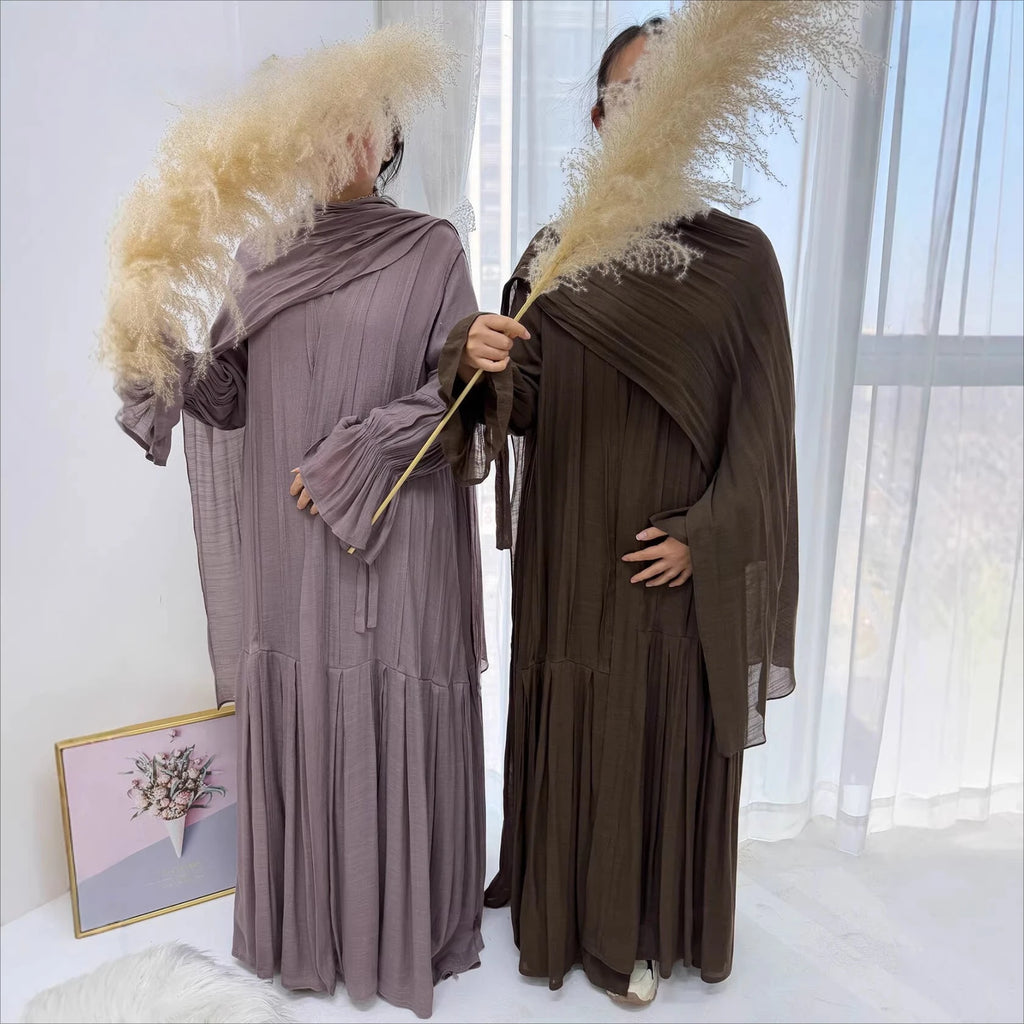 Abaya Dress Scarf 3 Piece Set