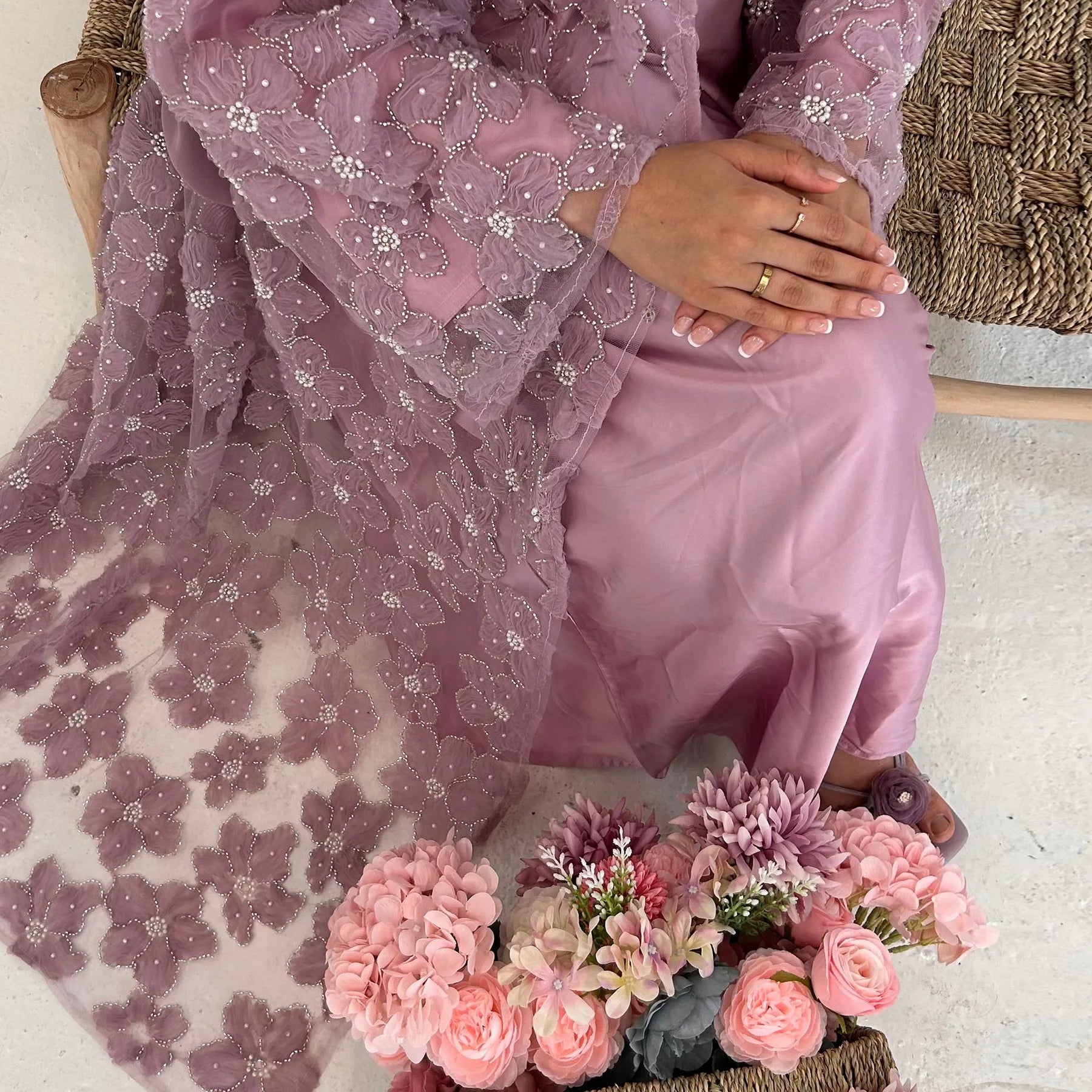 Flower Abaya Muslim Cardigan