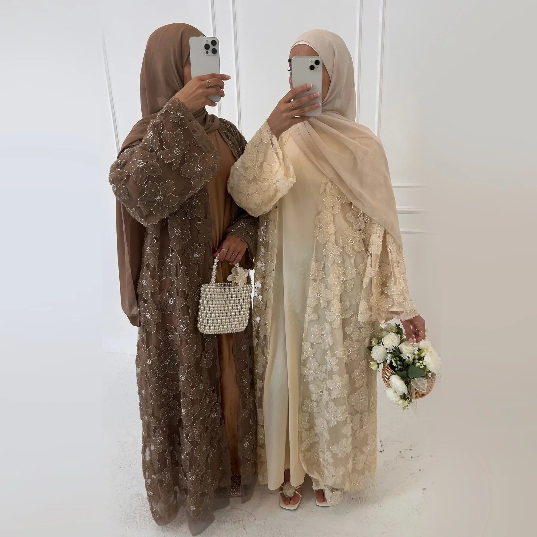 Flower Abaya Muslim Cardigan